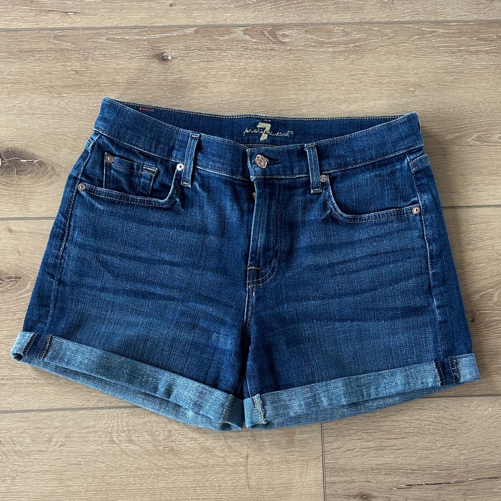 7 For All Mankind Relaxed Mid Roll Shorts